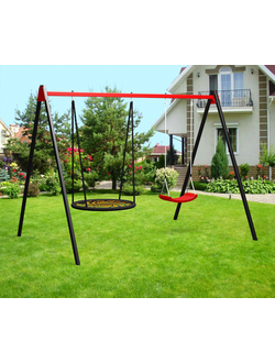 Уличные качели Sv Sport (рама + качели-гнездо "Grad" 0,8м + качели пластиковые) 3.0м