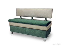 Кухонный ДИВАН "ФОРУМ-4" 130см, Зеленый/Слоновая кость