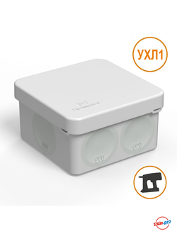 Коробка распределительная серая 80x80x40 для прямого монтажа безгалогенная (HF) Промрукав