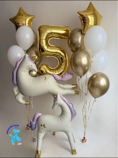 Сет шаров с единорогами №7