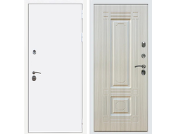 Белая дверь Rx 5 с панелью светлый сандал ФЛ 2