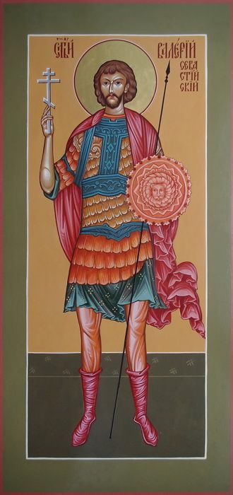 Валерий Севастийский, Святой мученик. Рукописная мерная икона.