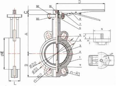 Затвор поворотный дисковый ручной чугунный Benarmo Ду 40 50 65 80 100 125 150 250 Ру16 межфл с рукояткой диск чугун манжета EPDM EURO