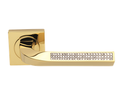 Дверные ручки Morelli Luxury BRILLIANCE HBB/CRUSTAL RVD Цвет - Золото с кристаллами хрусталя
