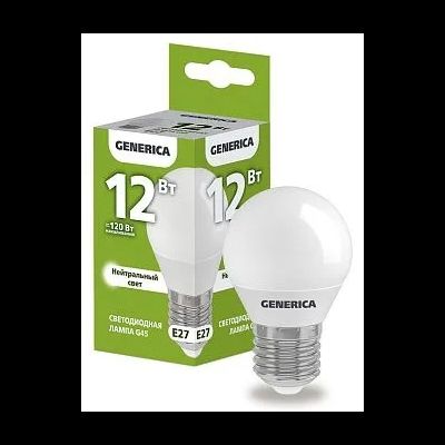 Лампа светодиодная шар E27 12Вт 230В холодный свет Generica