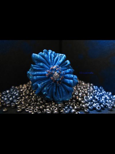 Синее кольцо &quot;Цвет Волшебства&quot; - необычное кольцо от Винсенто