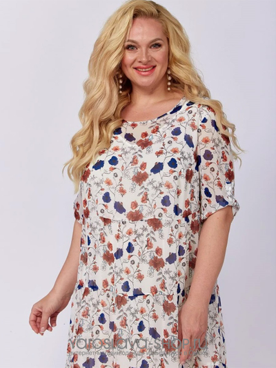 Шифоновое платье с цветочным орнаментом