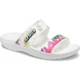 CROCS CLASSIC TIE-DYE GRAPHIC SANDAL БЕЛЫЕ