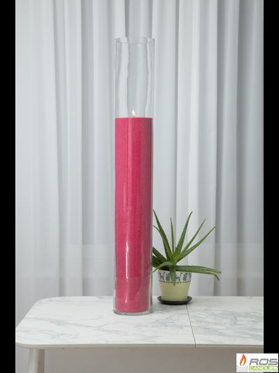 Насыпная свеча "Цилиндр 100 см", красная "Малиновый", с отдушкой "Ванильная карамель"