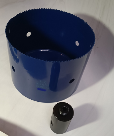 Коронка HSS биметаллическая диаметр 225 мм высота 100 мм по дереву, металлу, пластику.