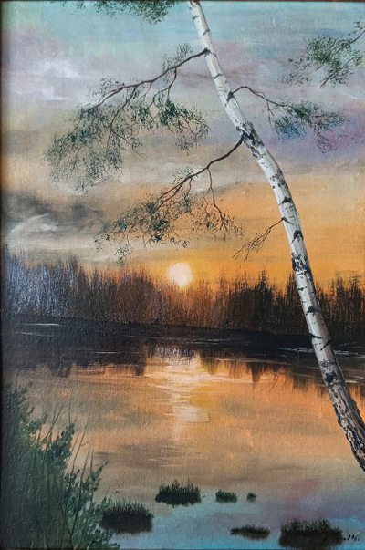 "Горный пейзаж" картон масло 1997 год