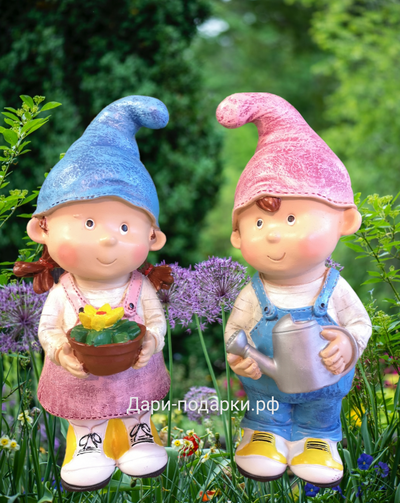 ГНОМ МАЛЬЧИК с лейкой  31*13*15см  0,9кг  полистоун Россия 1621//012283