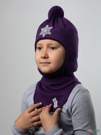 Шапка-шлем 23101-04 с утеплителем, хб подклад, фиолетовый 48-50