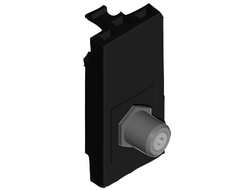 Коннектор типа-F матовый черный, 1 модуль, Efapel Quadro 45