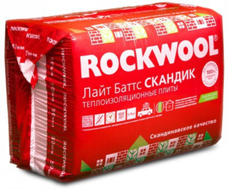 Утеплитель ROCKWOOL Лайт Баттс Скандик 800х600х50 мм в упаковке 5,76м2