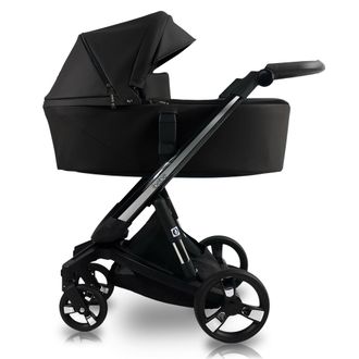 Коляска 2в1 ibebe i-stop Экокожа Black, черная рама