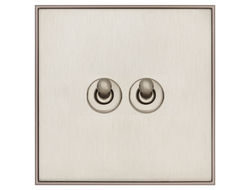 Переключатель 2-клавишный тумблер T&J Electric Titanium Stainless Steel