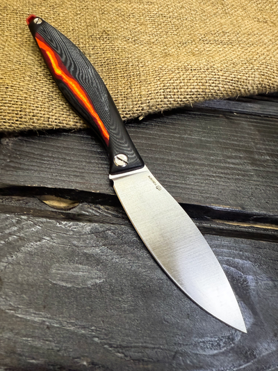 Фрикционный складной нож Канадец Большой сталь AUS10Co, рукоять G10/микарта молния