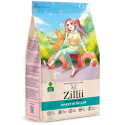 ZILLII Skin & Coat Care, корм сухой для кошек поддержка здоровья кожи и шерсти, гипоаллергенный,400г Индейка с Ягнёнком
