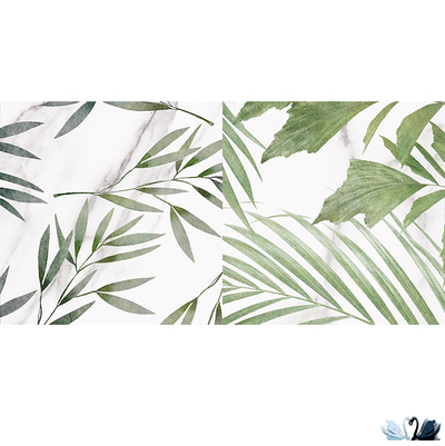 Плитка настенная Laparet Blanco белая микс 08-00-01-2676 20х40 см с рисунком тропических растений