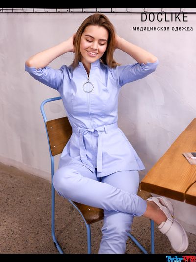 БЛУЗА DOCLIKE DL423 голубая