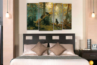 Модульная картина "Утро в сосновом лесу"