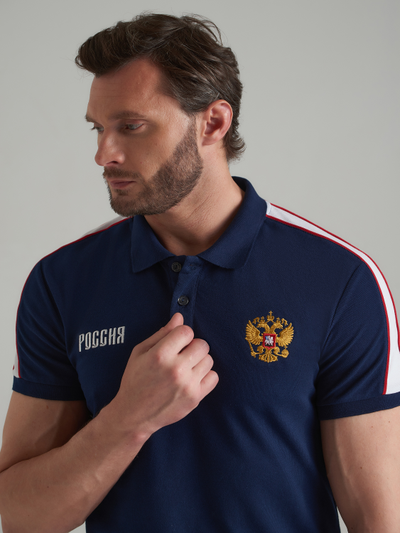 Поло мужское с Российской символикой 65PM-1512