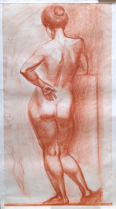 "Фигура женщины" бумага акварель, карандаш Сова А.Б. 1960-е годы