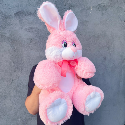 Плюшевый заяц 75 см розовый