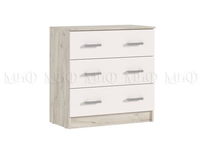 Бася Комод с 3-мя ящиками Кашемир, дуб крафт серый ш800хв816хг430 мм