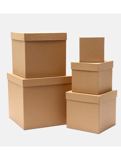 Коробки  «Крафт однотонный», 22.5×22.5×22.5 - 9.5×9.5×9.5 см