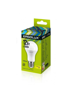 Лампа светодиодная Ergolux LED-A60-12W-E27-3K,ЛОН 12Вт,E27,3000K 12150