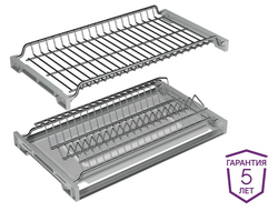Сушка для посуды из НЕРЖАВЕЮЩЕЙ стали, 700мм, с 1 жестким поддоном Glory-line (13.0132)  AQ