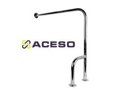 Поручень стационарный Г-образный, нержавеющая  полированная  сталь 850 x 750   Левое или правое