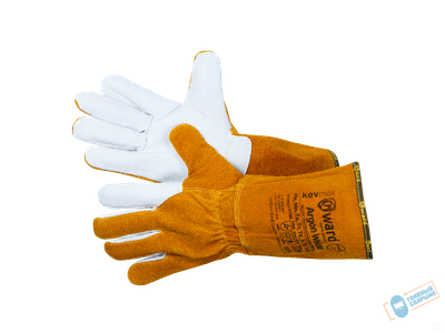 Краги спилковые (оранжевые) ладонь с белой кожей GWARD Argon Welder (300)