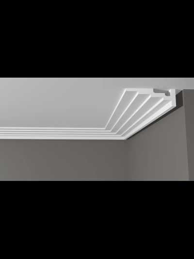 Потолочный плинтус DECOR-DIZAYN DD514, из дюрополимера, под покраску, ударопрочный, 2 метра