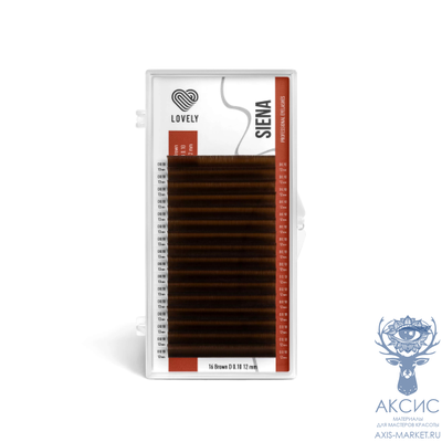 Ресницы коричневые LOVELY Siena - 16 линий - MIX