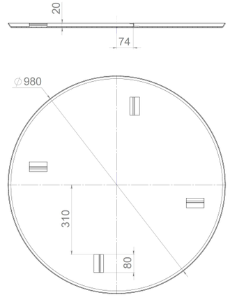 Затирочный диск 980-3 мм 4 кр, для ZMU