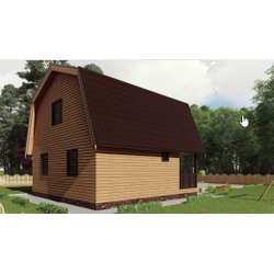 Двухэтажный каркасный дом с тремя спальнями 60м² (SK84)