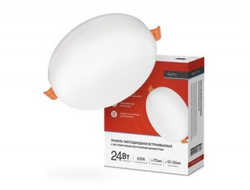 Светильник встраиваемый светодиодный ASD/InHome даунлайт безрамочн. RLP-FL 24W(1680lm) 6500К 6K d170(50-160) кругбел IP20