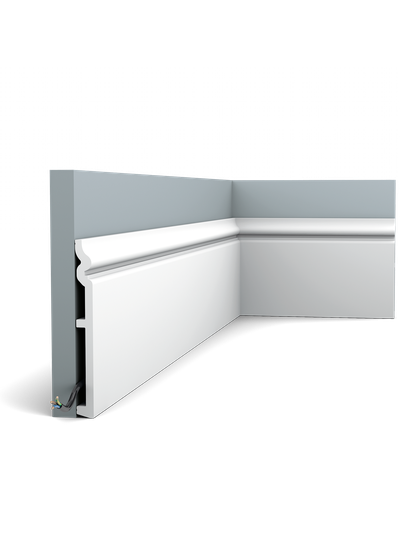 Плинтус ORAC Decor SX206, дюрополимерный, влагостойкий, ударопрочный, под покраску, длина 2 метра