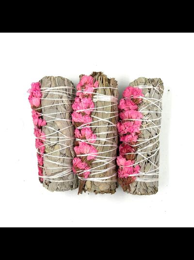 Белый Шалфей с розовыми цветами 10 см.