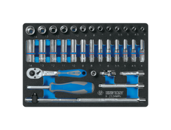 Набор торцевых головок с принадлежностями 1/4", ложемент, 34 предмета KING TONY 9-2534MRV