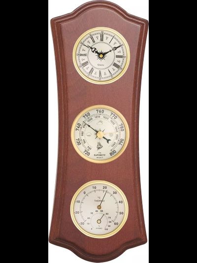 Метеостанция с часами Бриг КМ93001-1-ЧБ(ТГ)-М