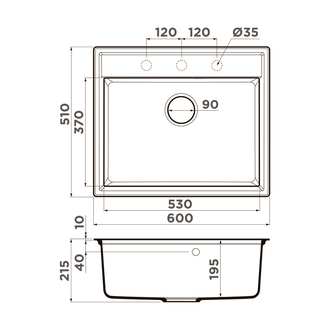 МОЙКА OMOIKIRI DAISEN 60 BE (4993616) ВАНИЛЬ