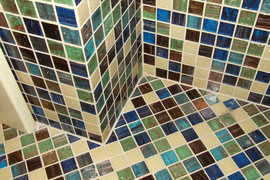 Укладка керамической мозаики на пол (штучной)