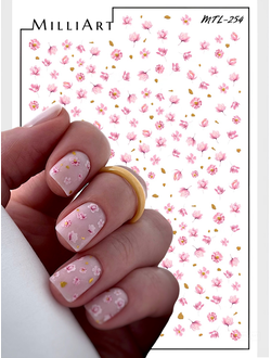 Слайдер-дизайн MilliArt Nails Металл MTL-254 Золото
