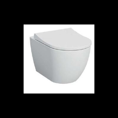 Комплект: подвесной безободковый унитаз Vitra Mia Round, с сиденьем с микролифтом, инсталляцией и кнопкой Root Round, хром глянцевый 9873B003-7201