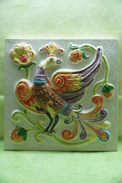 Дивная птица (фасадный изразец)