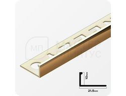 Профиль L-образный латунный 10 мм NEEXY PVL02-01 P Полированный 2.7 м